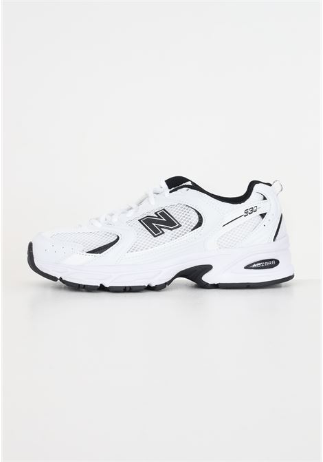 White sneakers with black details for men and women model 530 NEW BALANCE | MR530EWBWHITE
